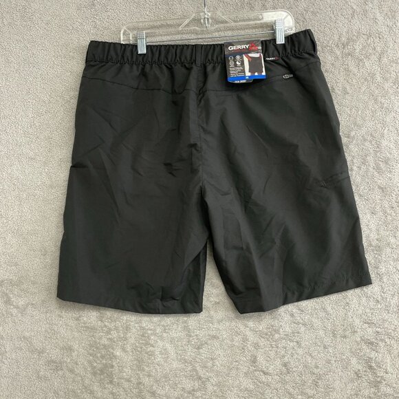 Gerry Men's 36 Black Tech Shorts Cargo Elastic Waistband Stretch UPF 30+ N0598 - Picture 5 of 9
